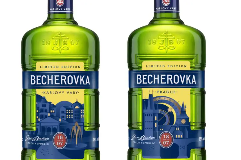 Limitovaná edice lahví Becherovka Cities jako originální dárek nebo do sbírky