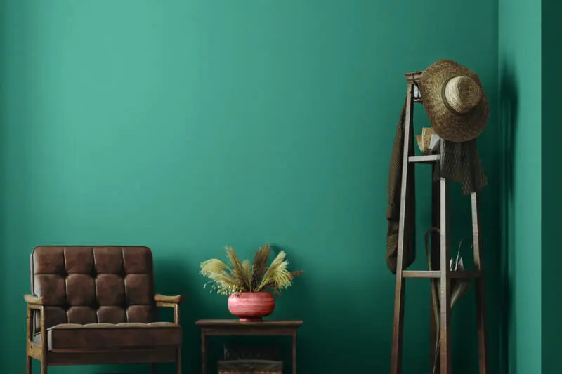 Farmhouse hallway interior, wall mockup