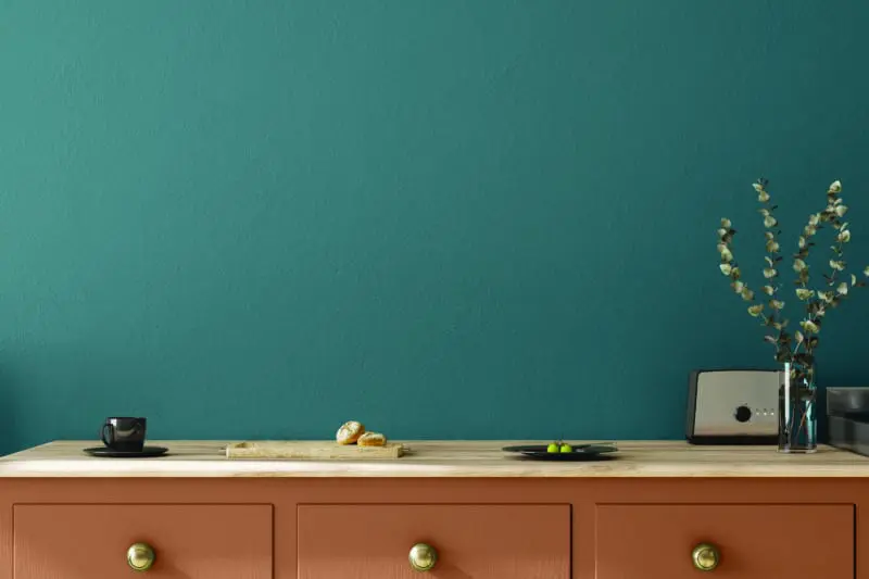 Wall mock up in kitchen interior background, Farmhouse style