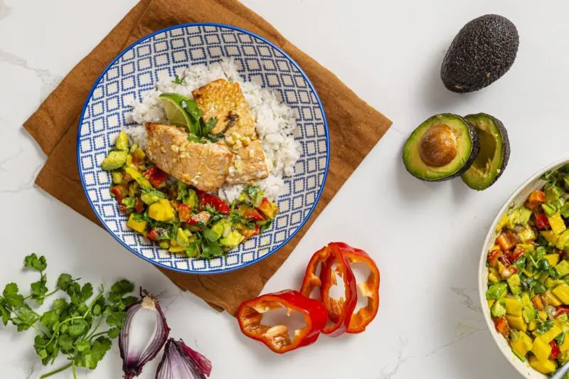 Losos s kokosovou rýží